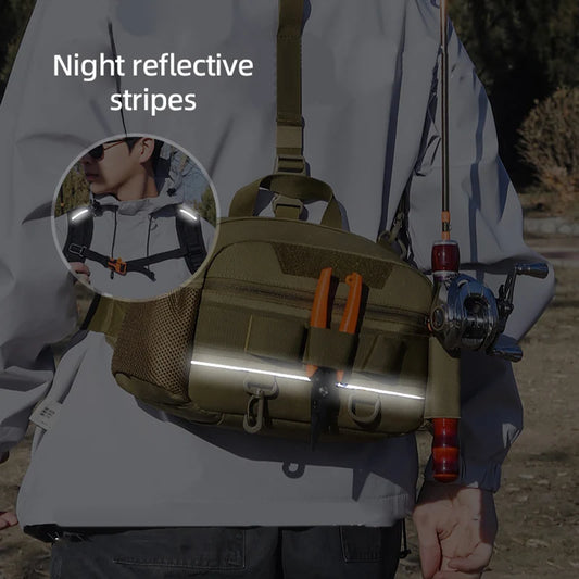 Men's oxford tactical hiking vest backpack detachable straps molle system - product image