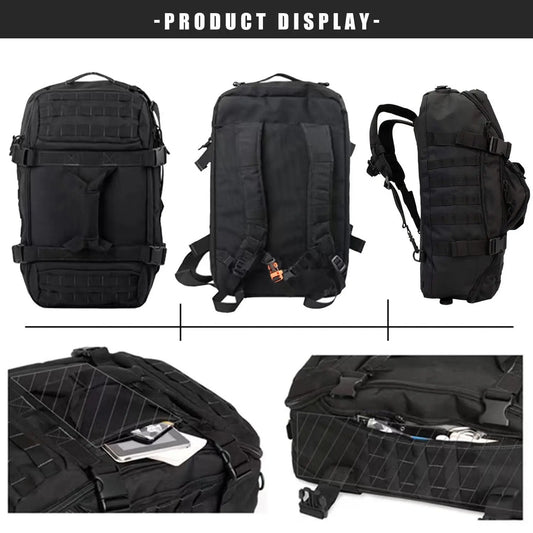 Men's tactical travel backpack large capacity nylon climbing hiking bag - product image