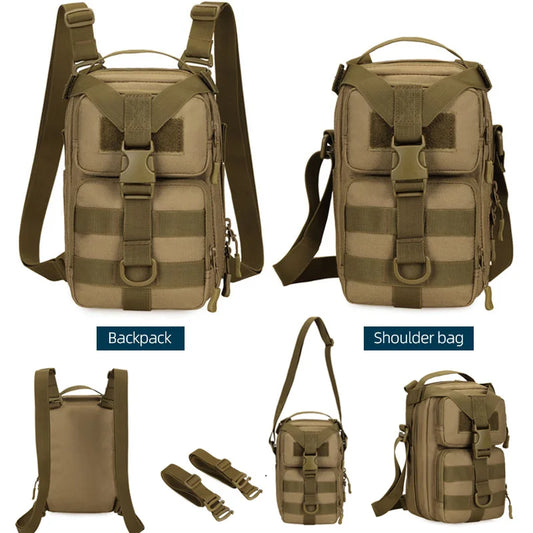 Mini tactical nylon backpack molle system detachable shoulder straps multi-pocket - product image