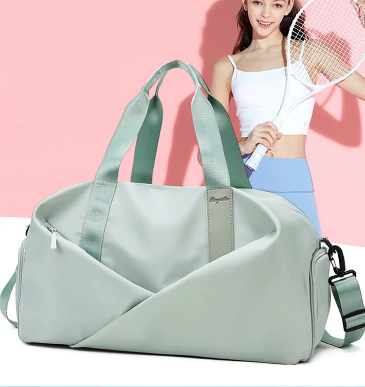 Multifunctional sports gym bag with wet dry separation nylon shoulder tote - product image