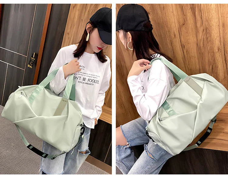 Multifunctional sports gym bag with wet dry separation nylon shoulder tote - product image