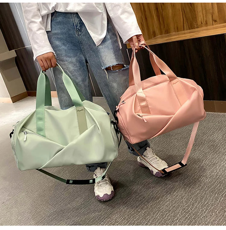 Multifunctional sports gym bag with wet dry separation nylon shoulder tote - product image
