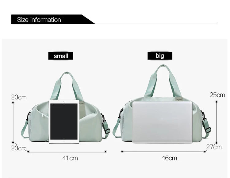 Multifunctional sports gym bag with wet dry separation nylon shoulder tote - product image