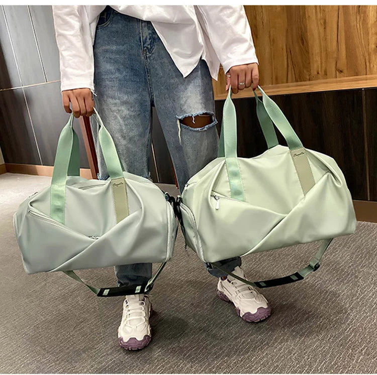 Multifunctional sports gym bag with wet dry separation nylon shoulder tote - product image