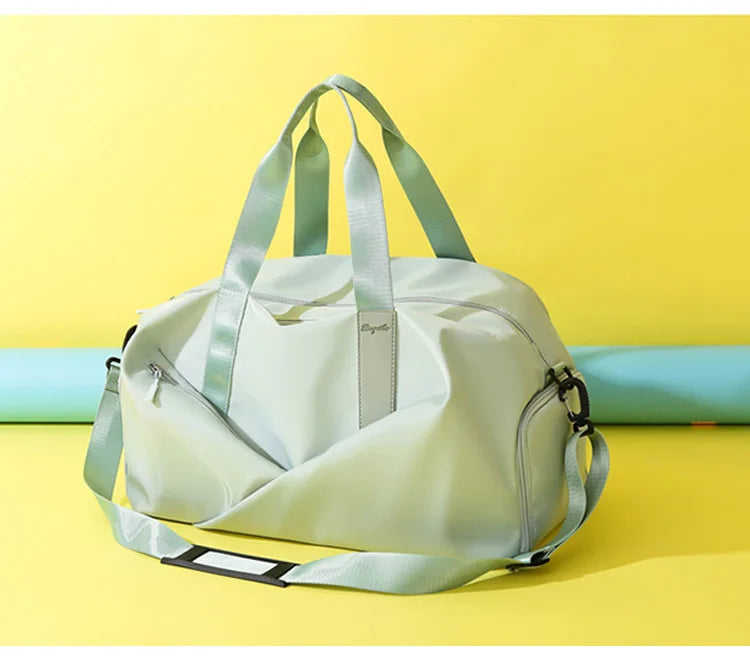 Multifunctional sports gym bag with wet dry separation nylon shoulder tote - product image