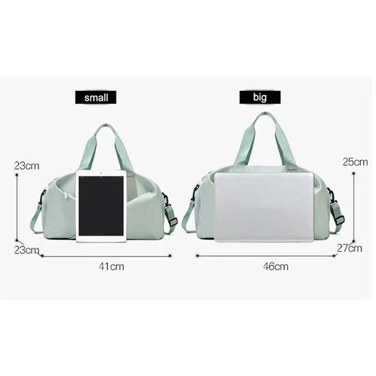 Multifunctional sports gym bag with wet dry separation nylon shoulder tote - product image