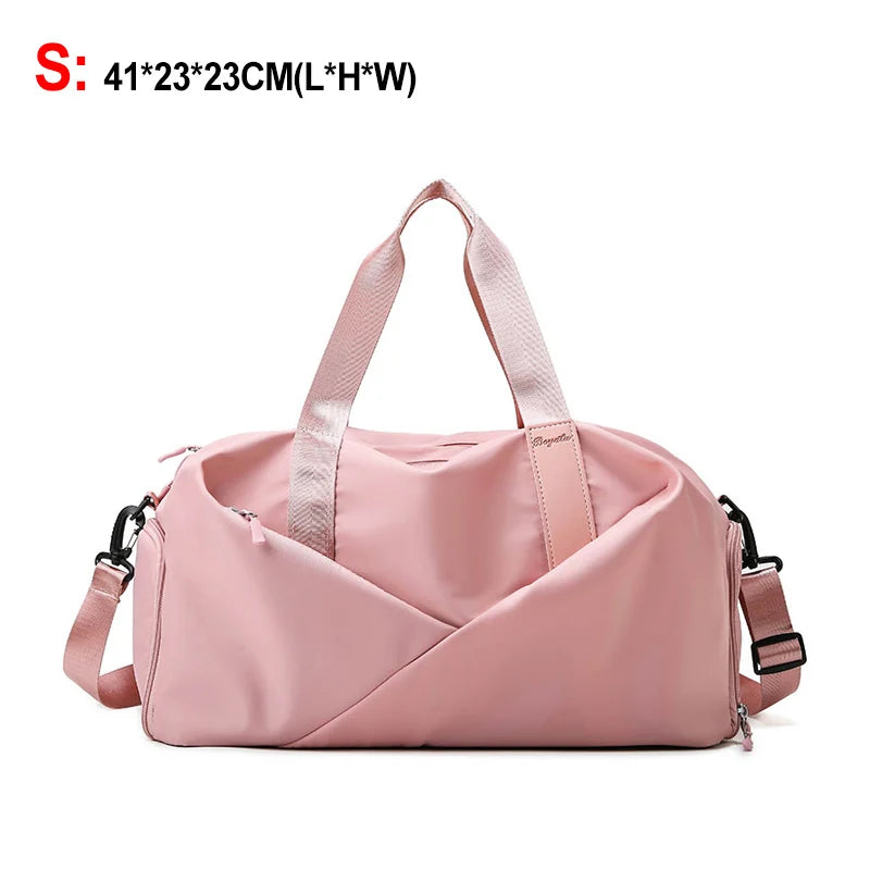 Multifunctional sports gym bag with wet dry separation nylon shoulder tote - product image