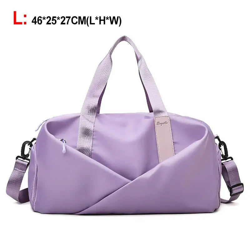 Multifunctional sports gym bag with wet dry separation nylon shoulder tote - product image