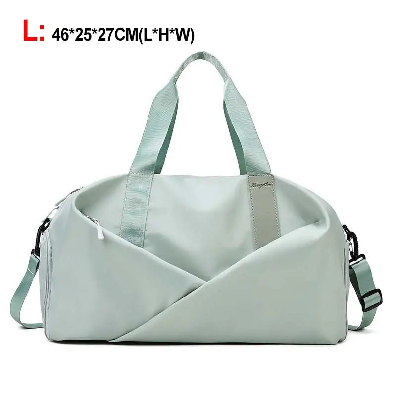 Multifunctional sports gym bag with wet dry separation nylon shoulder tote - product image