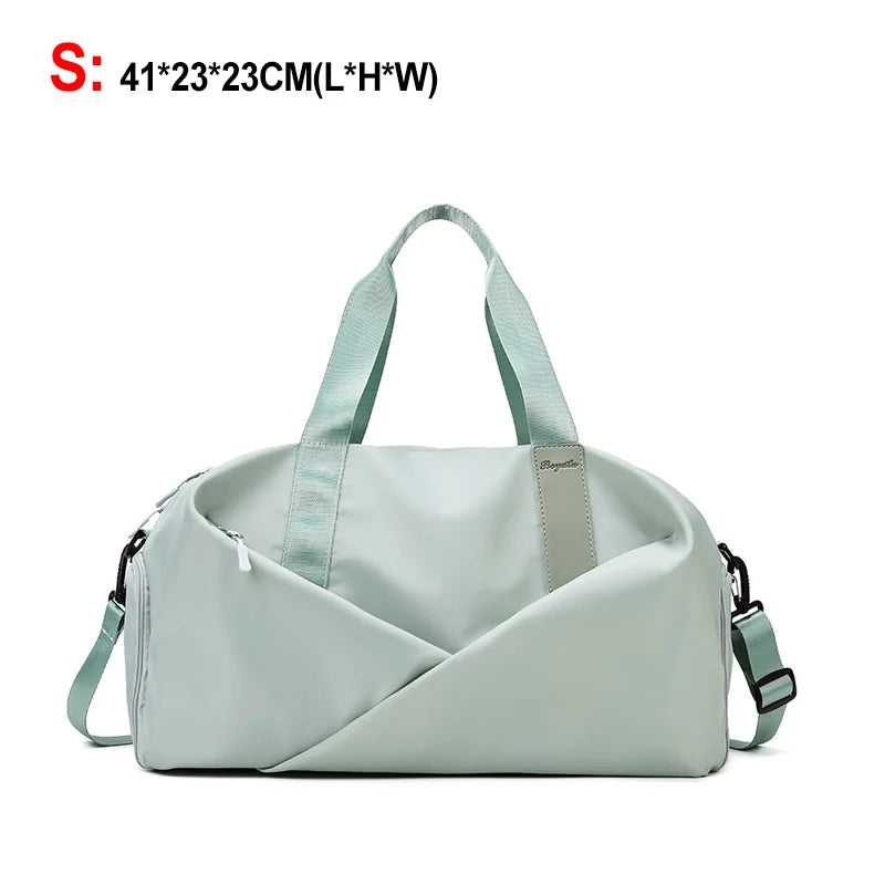 Multifunctional sports gym bag with wet dry separation nylon shoulder tote - product image
