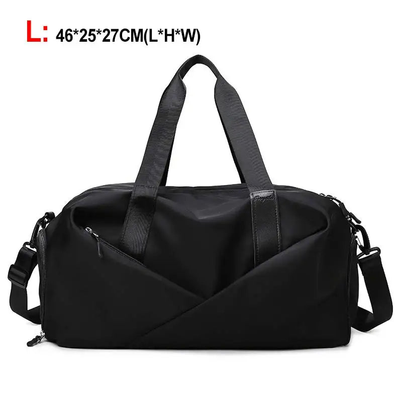 Multifunctional sports gym bag with wet dry separation nylon shoulder tote - product image
