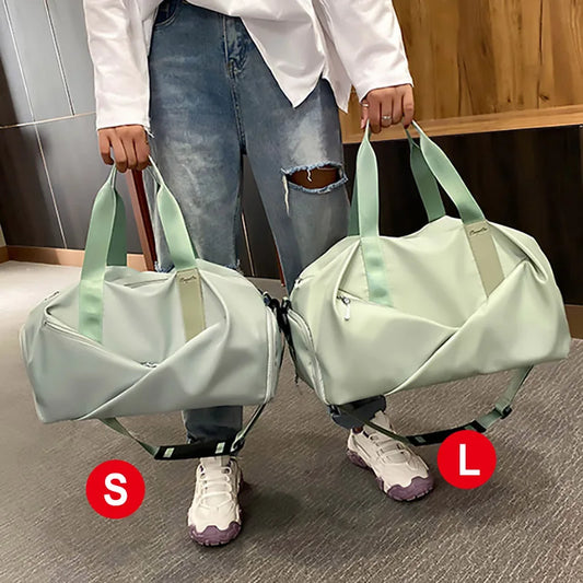 Multifunctional sports gym bag with wet dry separation nylon shoulder tote - product image