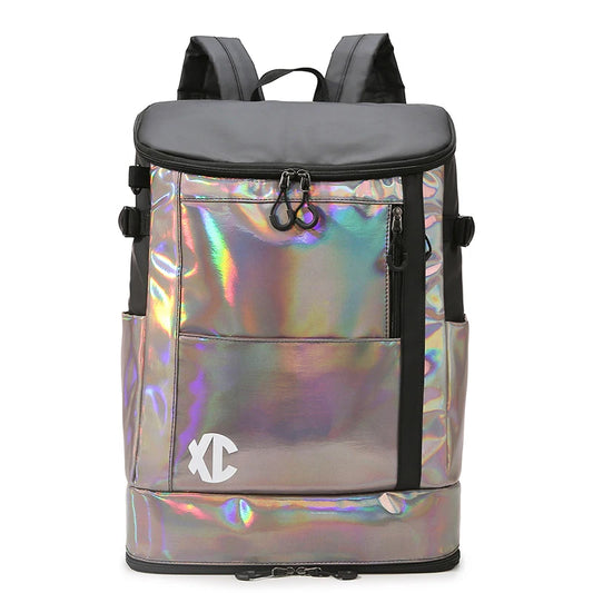 Nylon badminton tennis backpack with shoe pocket and laptop compartment - product image