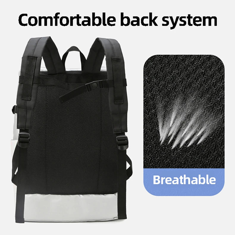 Nylon badminton tennis backpack with shoe pocket and laptop compartment - product image