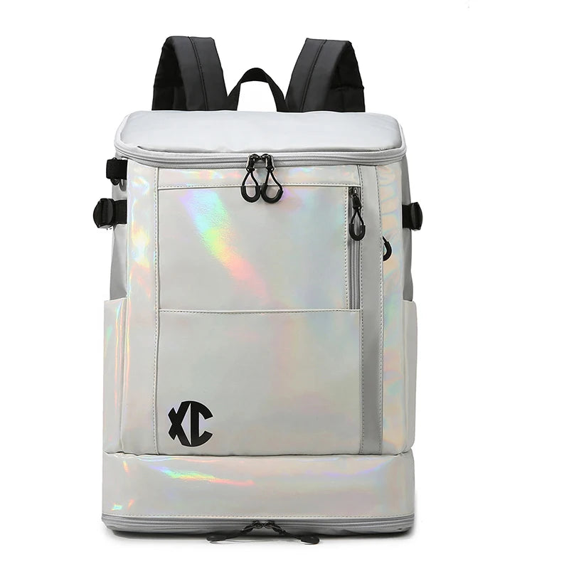 Nylon badminton tennis backpack with shoe pocket and laptop compartment - product image