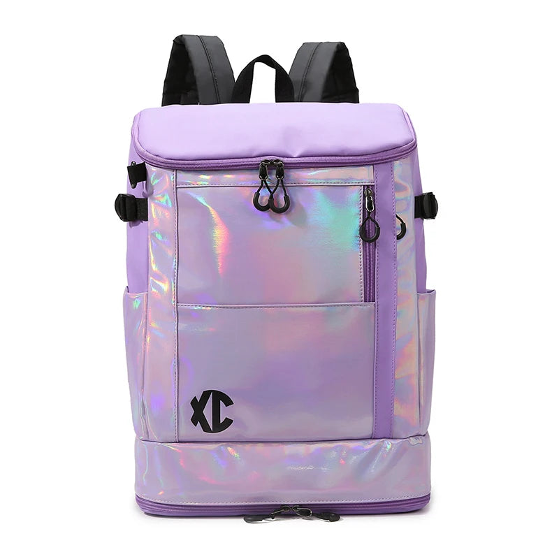 Nylon badminton tennis backpack with shoe pocket and laptop compartment - product image