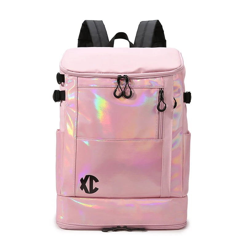 Nylon badminton tennis backpack with shoe pocket and laptop compartment - product image
