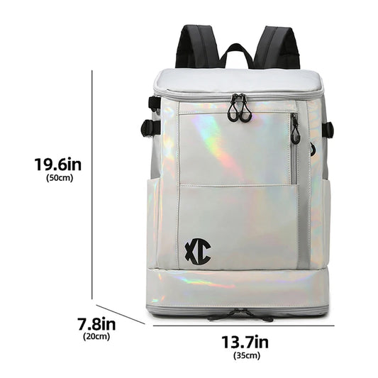 Nylon badminton tennis backpack with shoe pocket and laptop compartment - product image