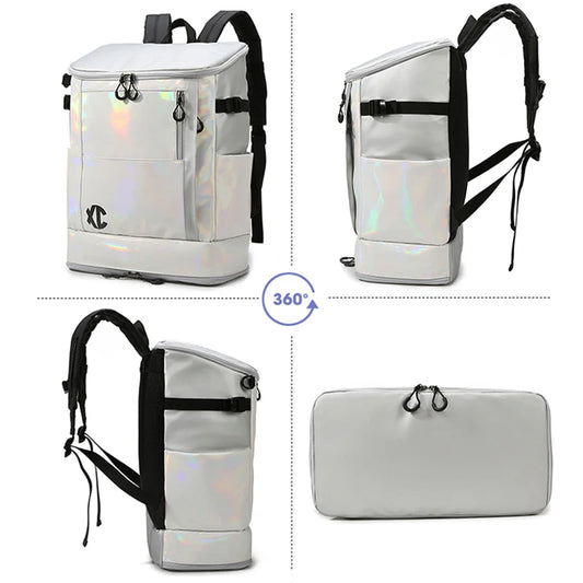 Nylon badminton tennis backpack with shoe pocket and laptop compartment - product image