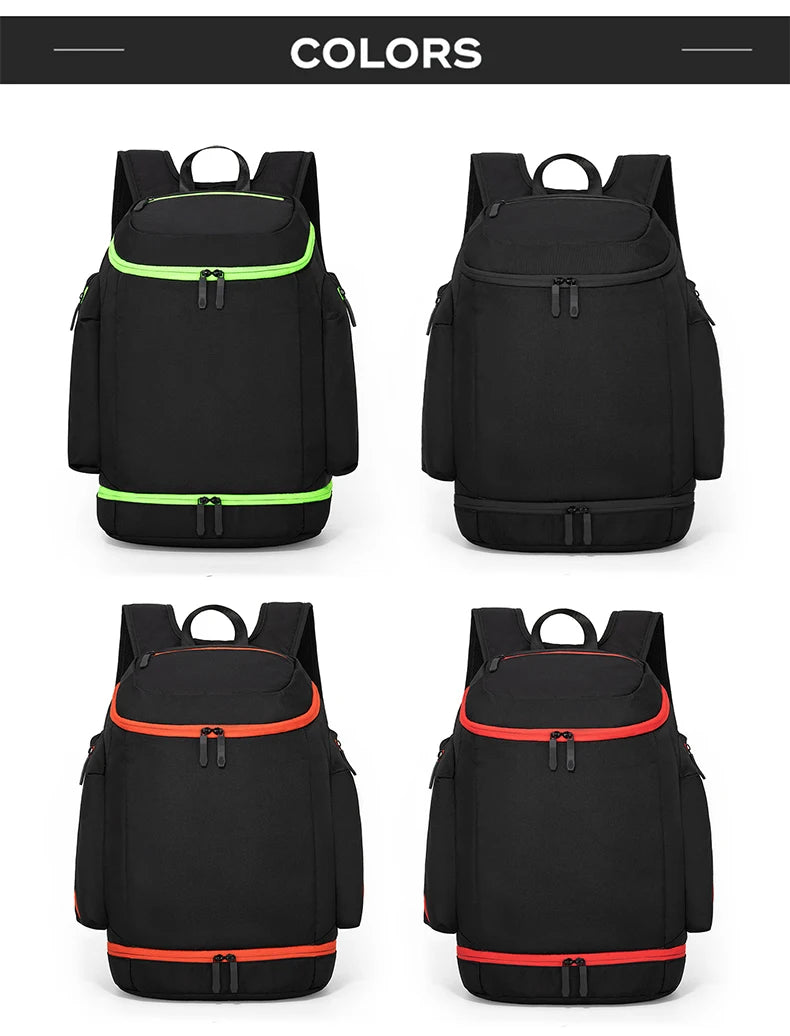 Nylon basketball sports backpack shoes compartment multi-layer storage - product image