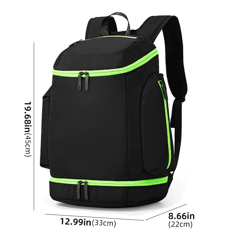 Nylon basketball sports backpack shoes compartment multi-layer storage - product image