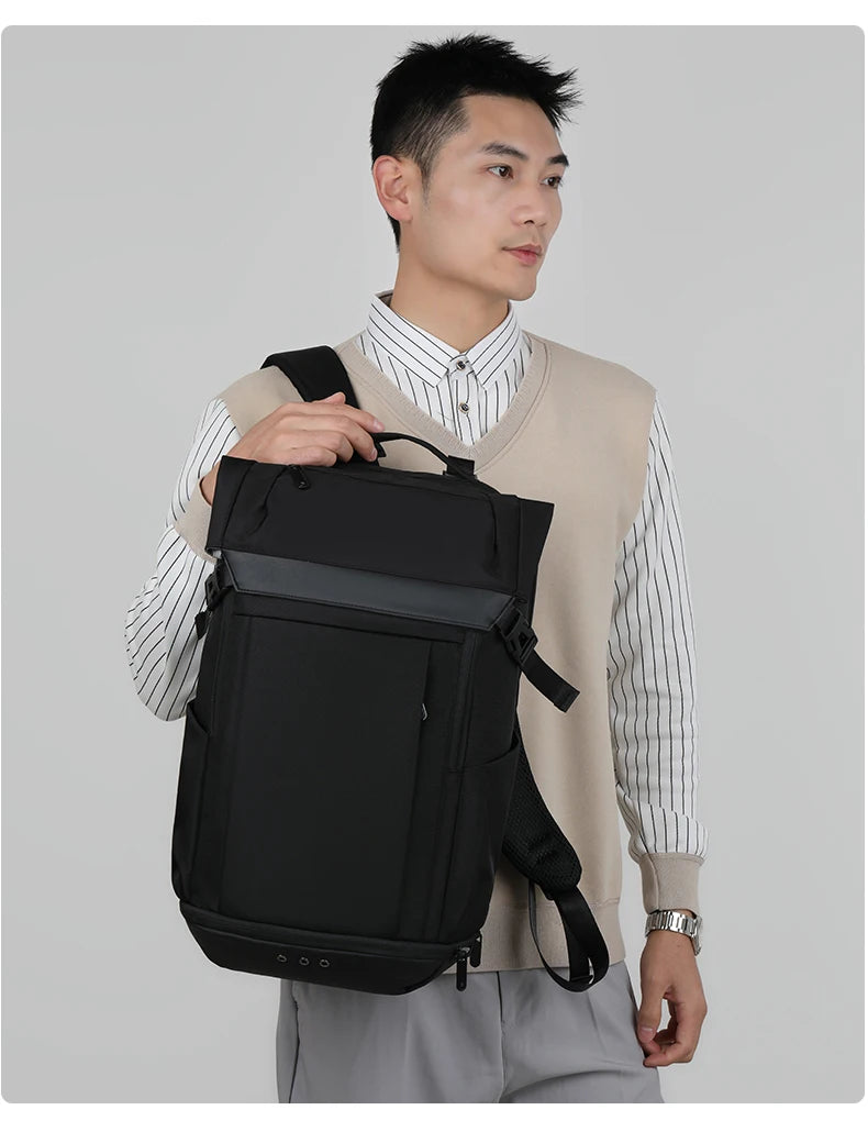 Nylon climbing backpack with shoe compartment laptop storage unisex - product image