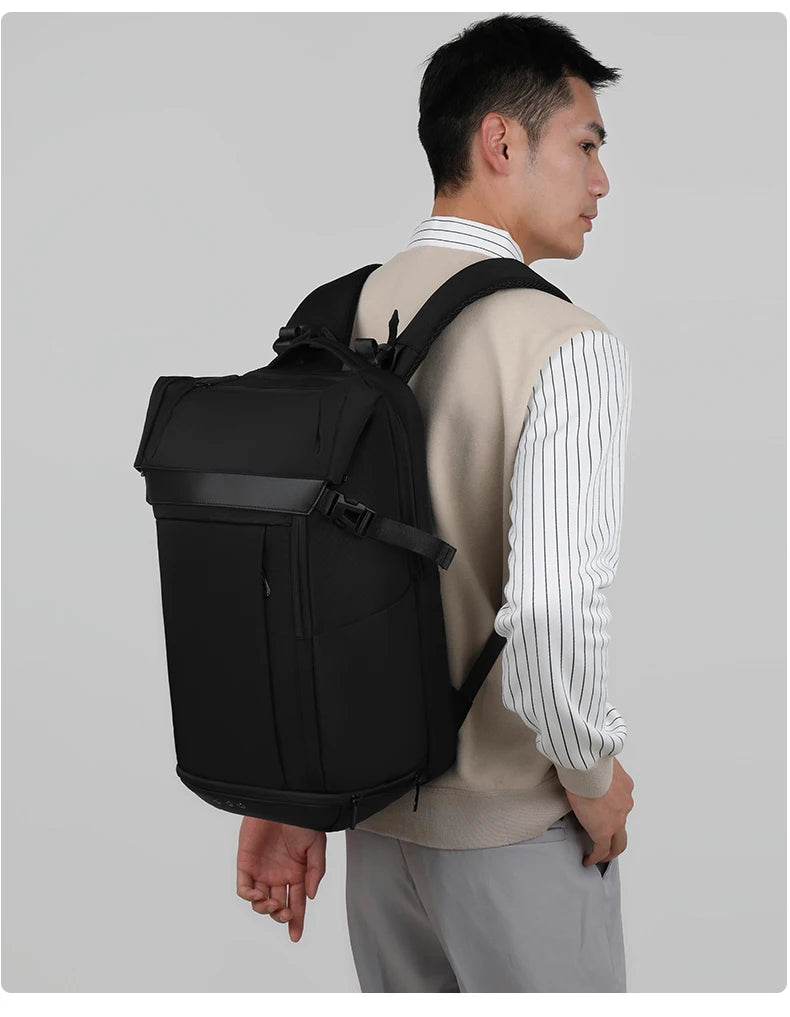 Nylon climbing backpack with shoe compartment laptop storage unisex - product image