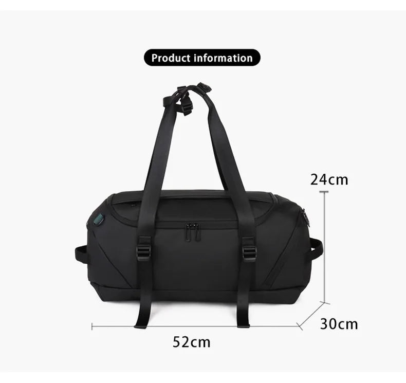 Nylon fitness gym shoulder duffel with independent shoe compartment - product image