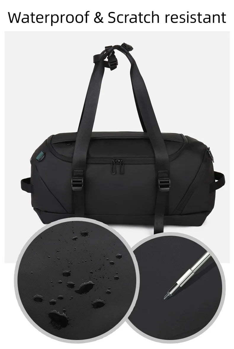 Nylon fitness gym shoulder duffel with independent shoe compartment - product image