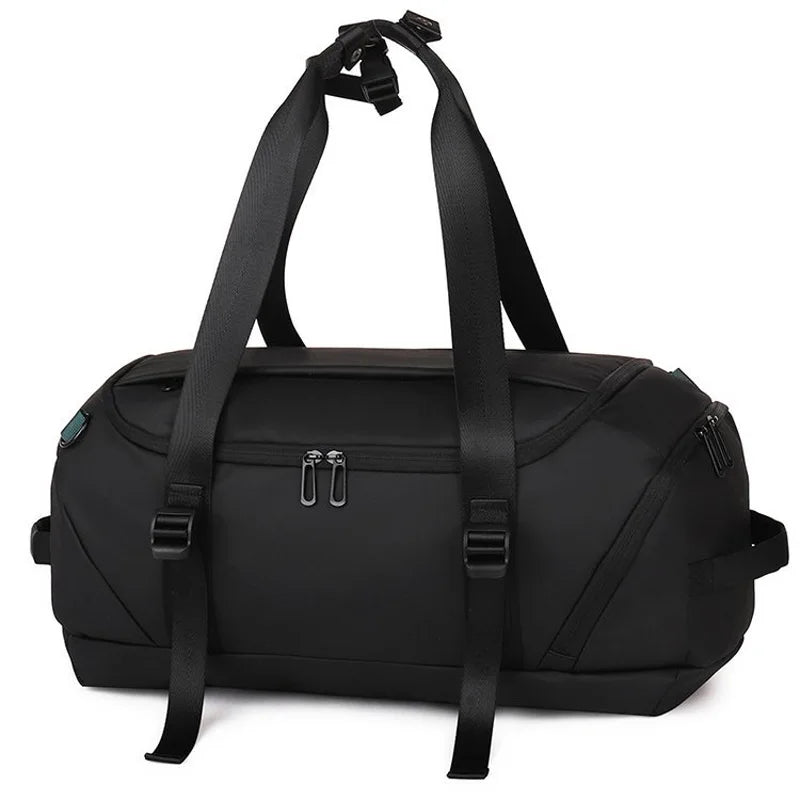 Nylon fitness gym shoulder duffel with independent shoe compartment - product image