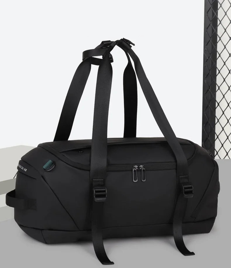 Nylon fitness gym shoulder duffel with independent shoe compartment - product image