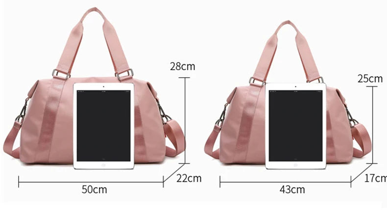 Nylon foldable waterproof fitness crossbody gym bag with adjustable straps - product image