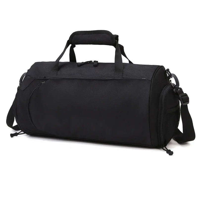 Nylon gym bag with dry wet separation and detachable shoulder strap - product image