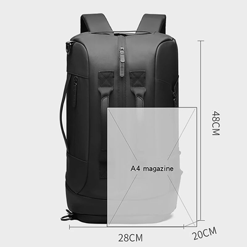 Nylon gym fitness bag with shoes pocket wet dry multi-compartment outdoor use - product image