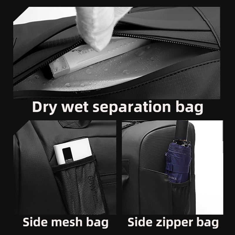 Nylon gym fitness bag with shoes pocket wet dry multi-compartment outdoor use - product image