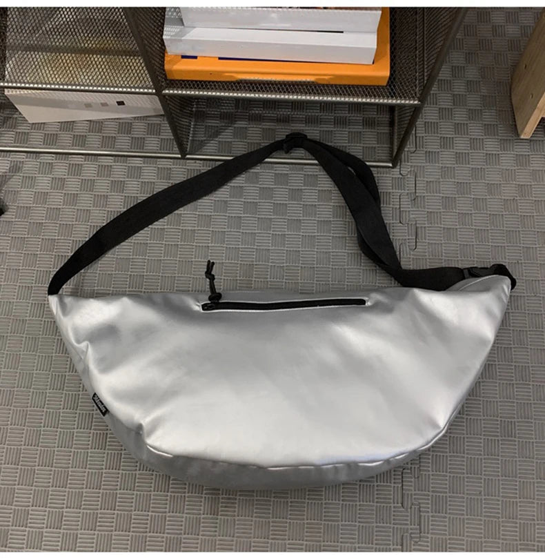 Nylon half moon crossbody tote bag with large capacity - product image