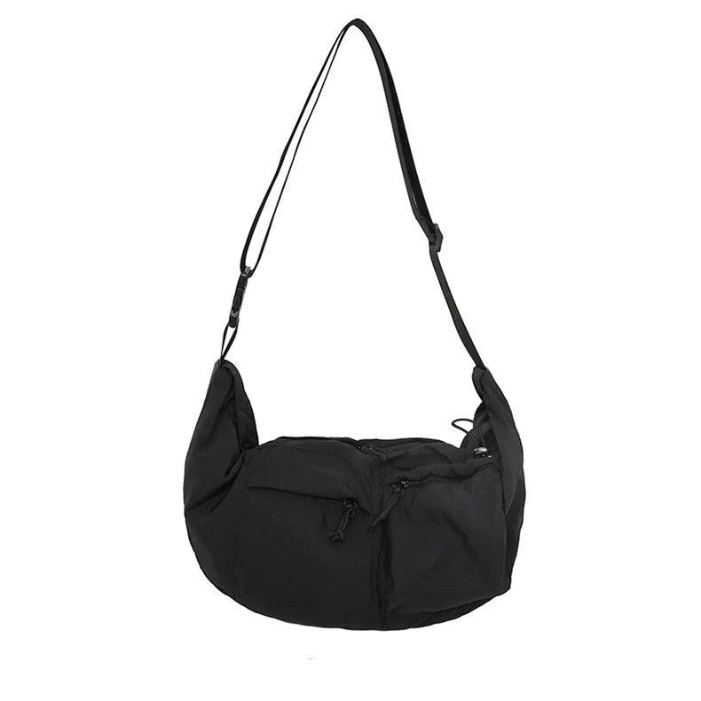 Nylon half moon crossbody tote bag with large capacity - product image