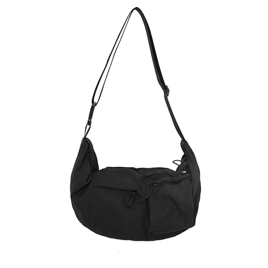 Nylon half moon crossbody tote bag with large capacity - product image