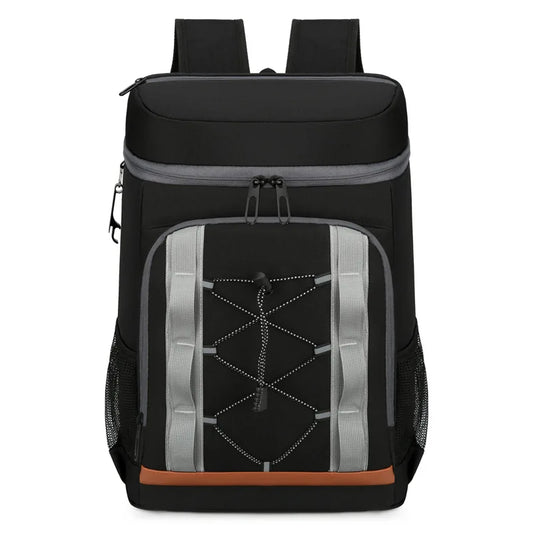 Nylon insulated cooler backpack leakproof multi-pocket aluminum foil liner - product image
