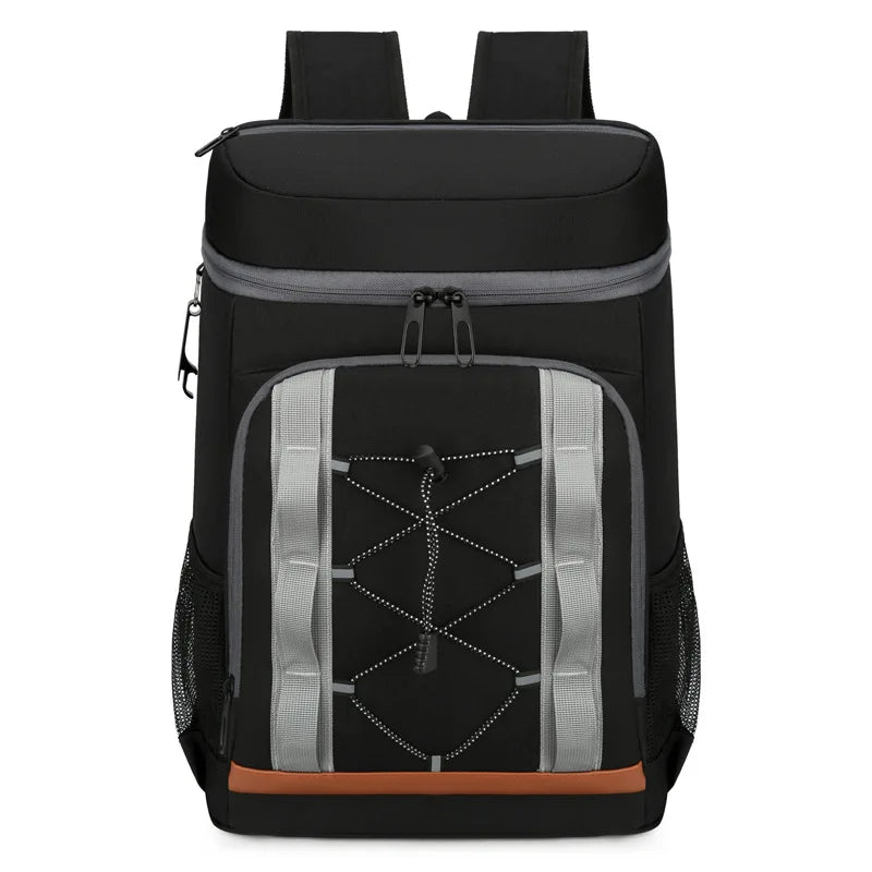 Nylon insulated cooler backpack leakproof multi-pocket aluminum foil liner - product image