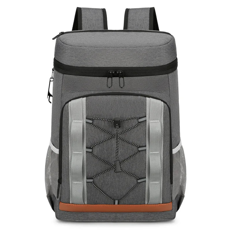 Nylon insulated cooler backpack leakproof multi-pocket aluminum foil liner - product image