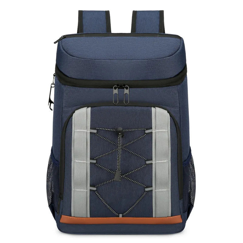 Nylon insulated cooler backpack leakproof multi-pocket aluminum foil liner - product image