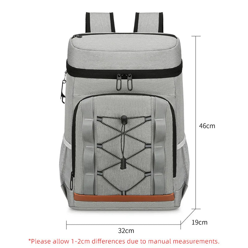 Nylon insulated cooler backpack leakproof multi-pocket aluminum foil liner - product image