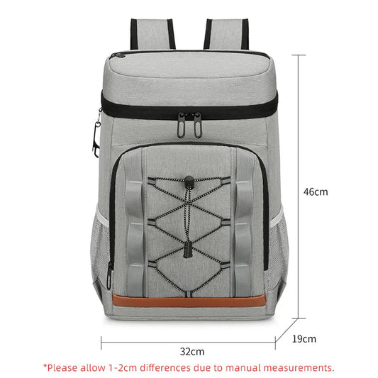 Nylon insulated cooler backpack leakproof multi-pocket aluminum foil liner - product image