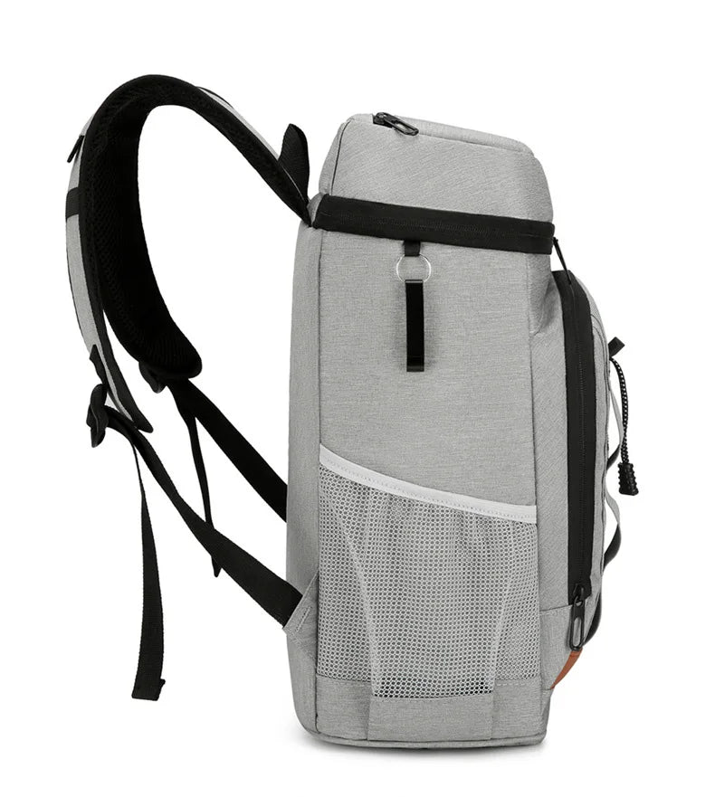 Nylon insulated cooler backpack leakproof multi-pocket aluminum foil liner - product image