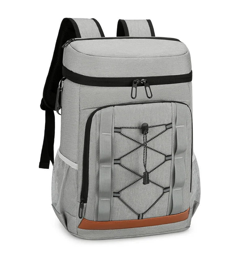 Nylon insulated cooler backpack leakproof multi-pocket aluminum foil liner - product image