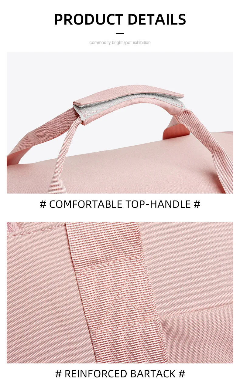 Nylon large capacity fitness bag with dry wet separation and shoe compartment - product image