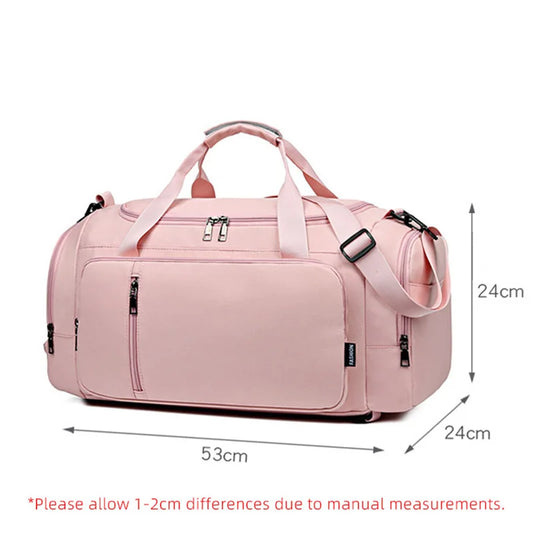 Nylon large capacity fitness bag with dry wet separation and shoe compartment - product image