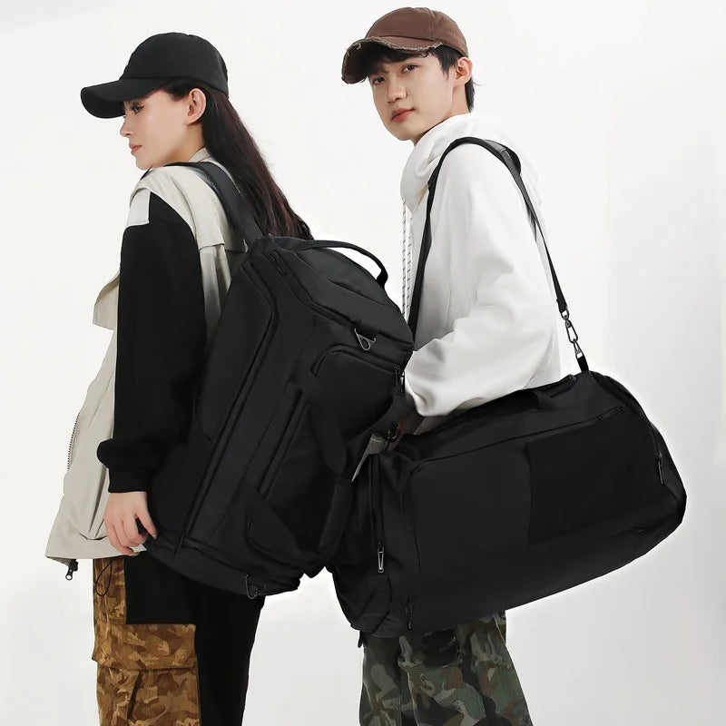 Nylon large capacity fitness bag with dry wet separation and shoes pocket - product image