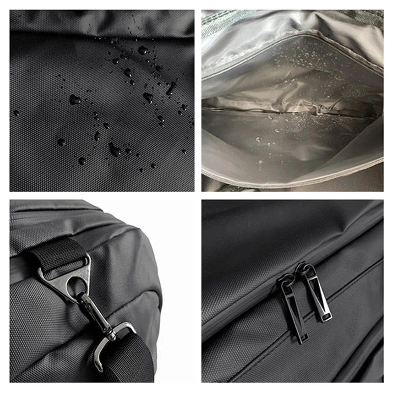 Nylon large capacity fitness bag with dry wet separation and shoes pocket - product image